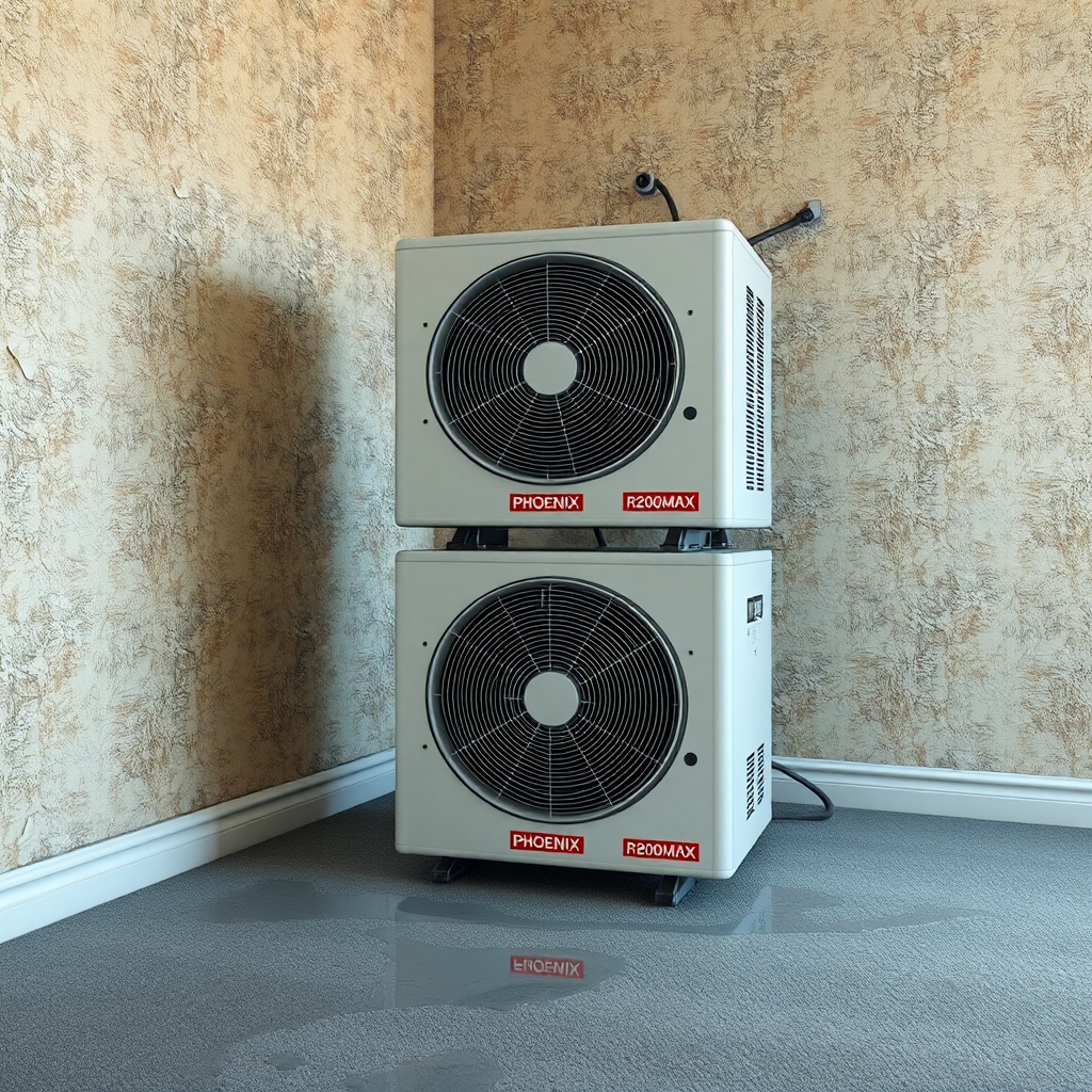 <clean photorealistic photo/illustration showing two Phoenix R200 Max units stacked vertic