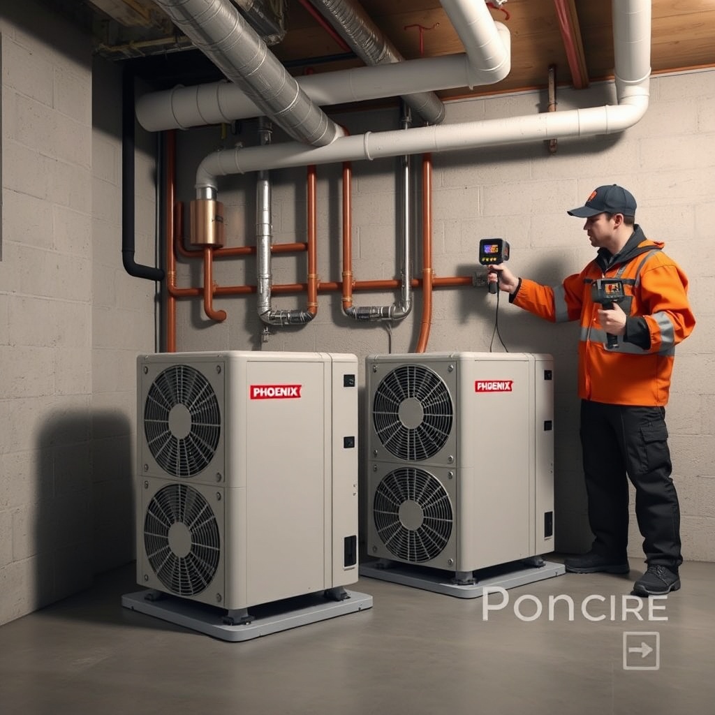 A photorealistic side-angle shot of two Phoenix R200 Max units positioned side by side in